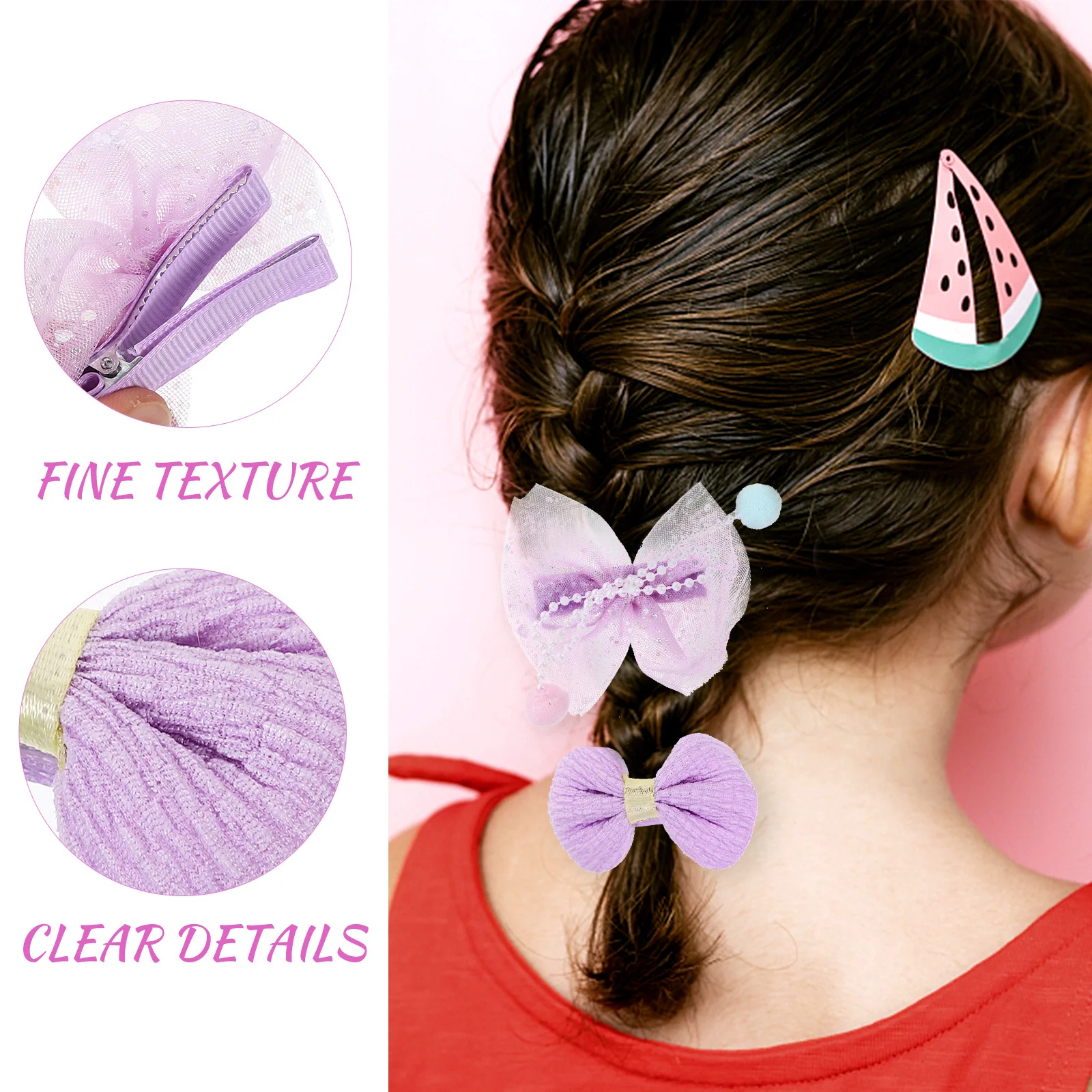 

8 Pcs Flower Hair Clip Clips Accessories for Purple Barrettes Little