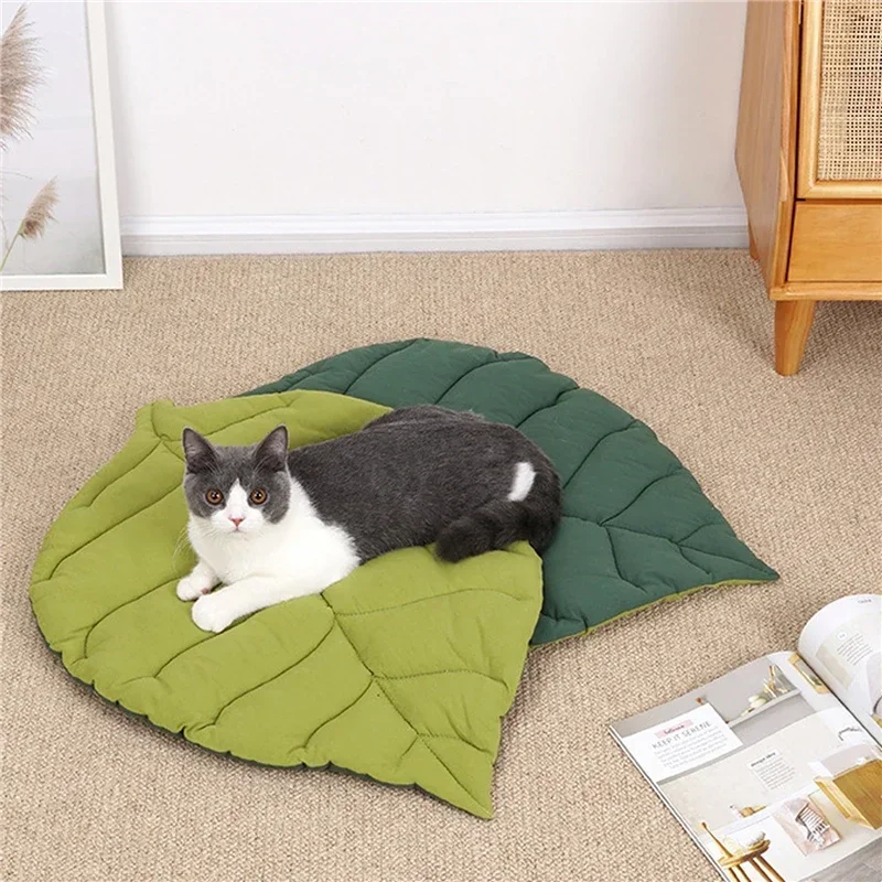 Mat For Mattress Dog Machine Crate Leaf Large Kennel Small Pad Bed Pad, Medium Shape And Cats Dogs Washable Soft