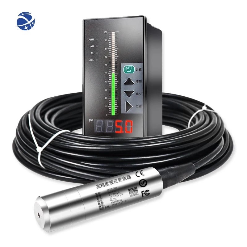 YUNYI Tank Water Immersion Level Controller for level measurement with alarm 4-20ma output 0-5v analog rs485  Liquid Level Senso