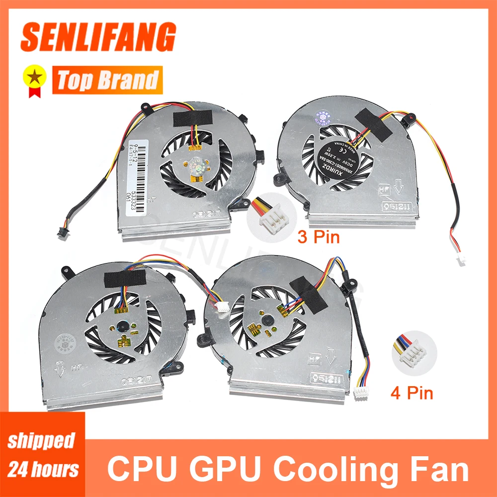 For MSI GE72 GE62 MS-1795 PE60 PE70 GL62 GL72 CPU Cooling Fan PAAD06015SL 3Pin 4Pin DC5V Graphics Fan New