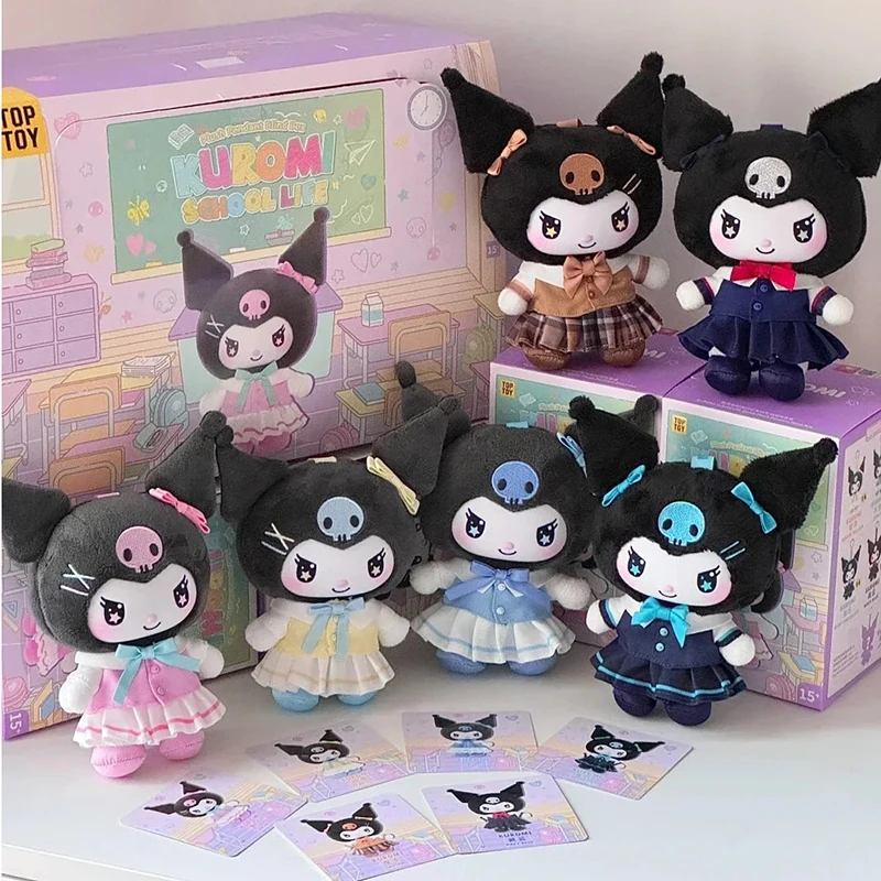 Preventa, serie de diario escolar genuino, colgante de caja ciega, bonita caja sorpresa misteriosa Kuromi, traje para niña, regalo de cumpleaños personalizado