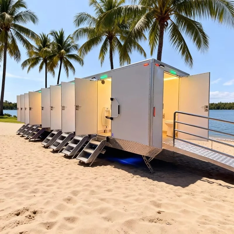 Mobile Restroom Heavy Duty Anti-rust Frame Shockproof Base Long Service Life Open Pit Mining Site Mobile Sanitary Facility