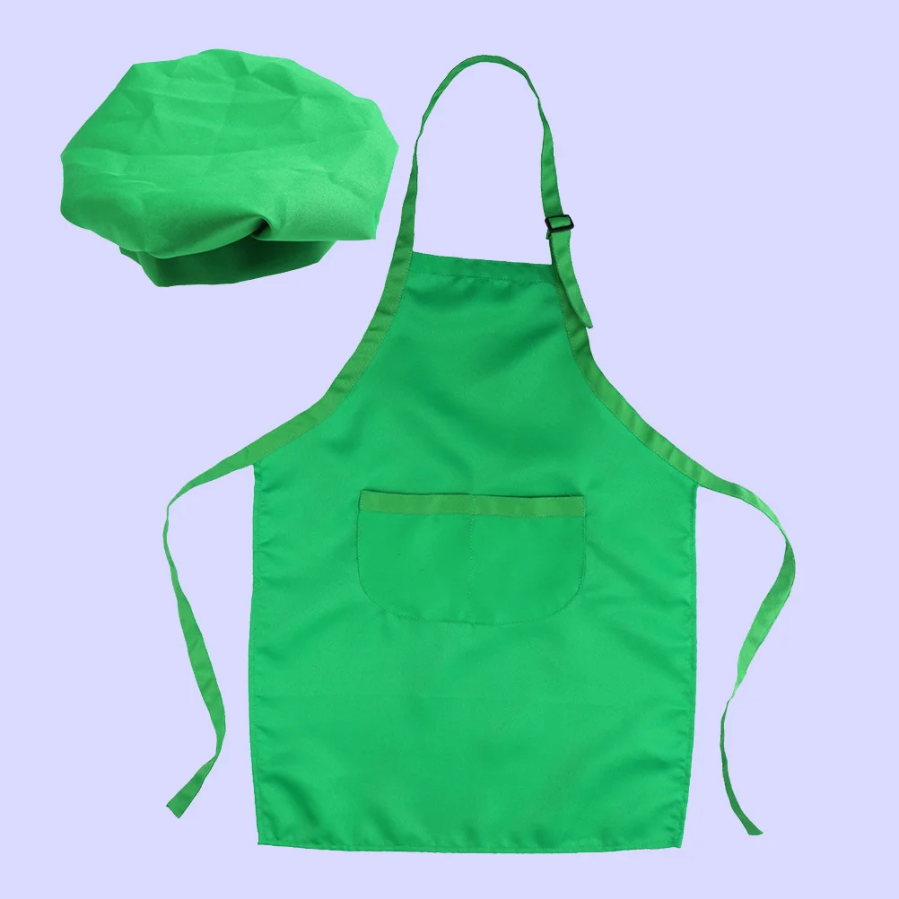 1 conjunto avental chapéu conjunto tecido confortável alça de pescoço ajustável gravata à prova dwaterproof água pintura cozinhar churrasco avental para