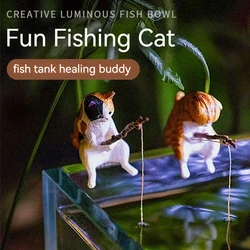 Creative Aquarium Decoration 10 Style Small Fishing Cat Aquarium Accessories Landscaping Ornament Fish Tank Accessories Diy