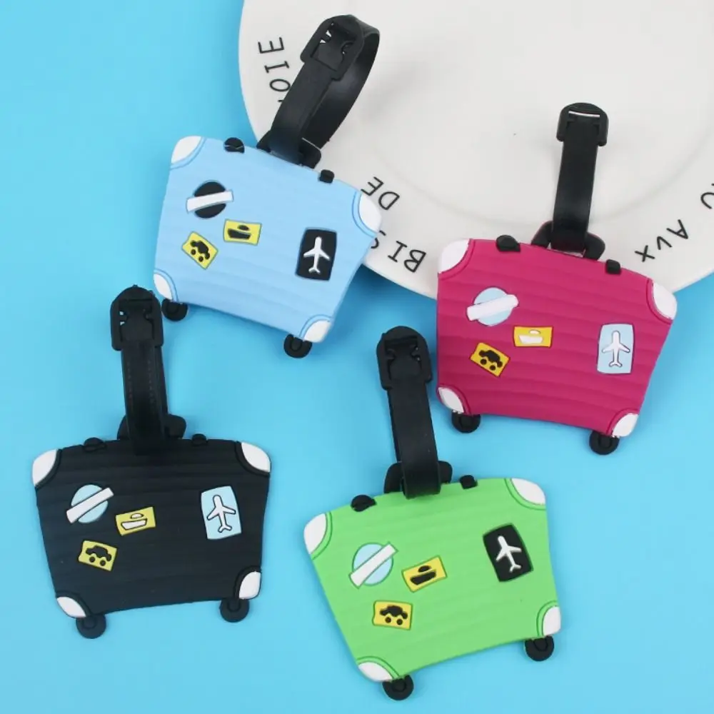 Suitcase Shape Travel Luggage Tag Handbag Label Cartoon Airplane Suitcase Tag Airplane Check-in Baggage Name Tags Boarding Pass