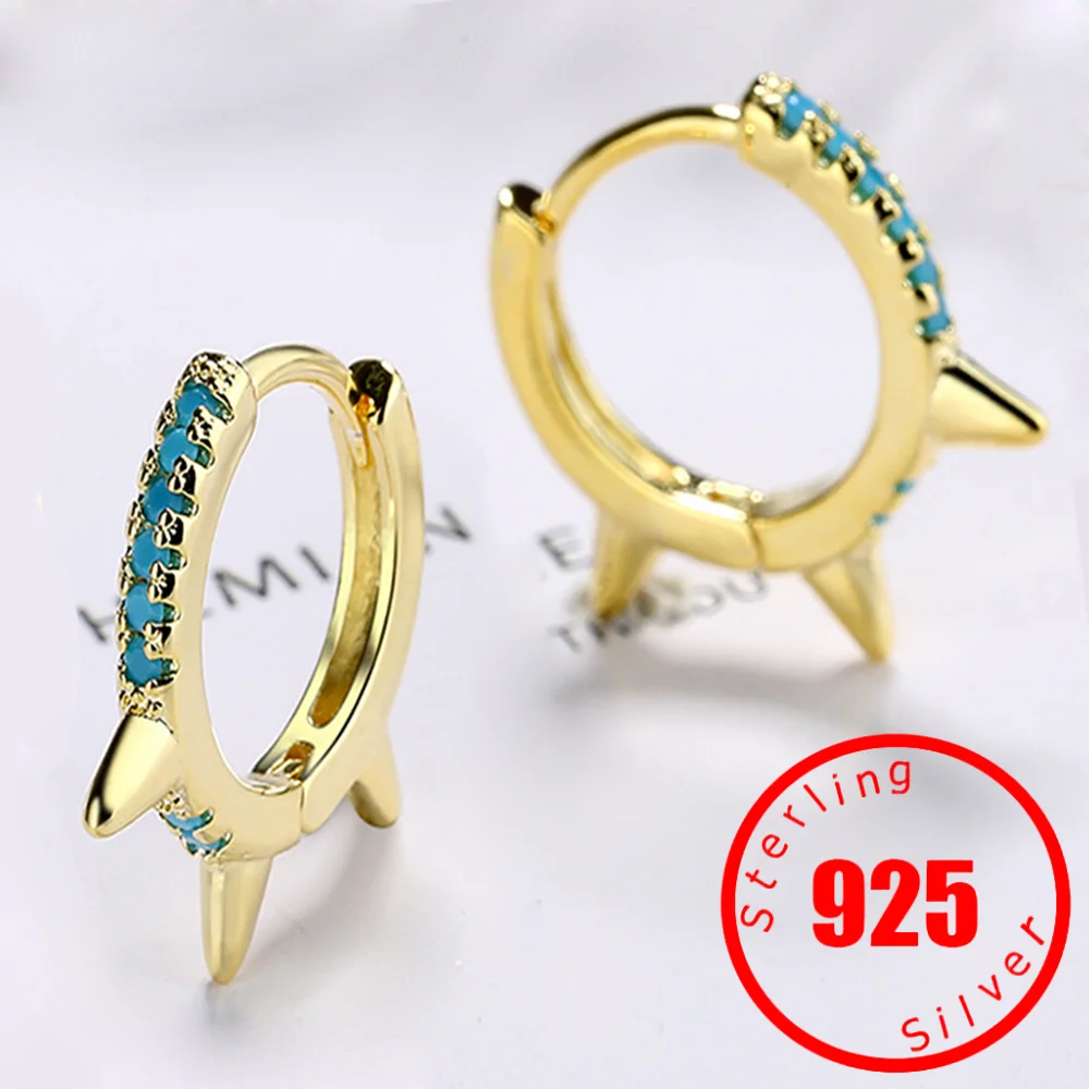 

Женские серьги-кольца из серебра 925 пробы, с натуральной бирюзой