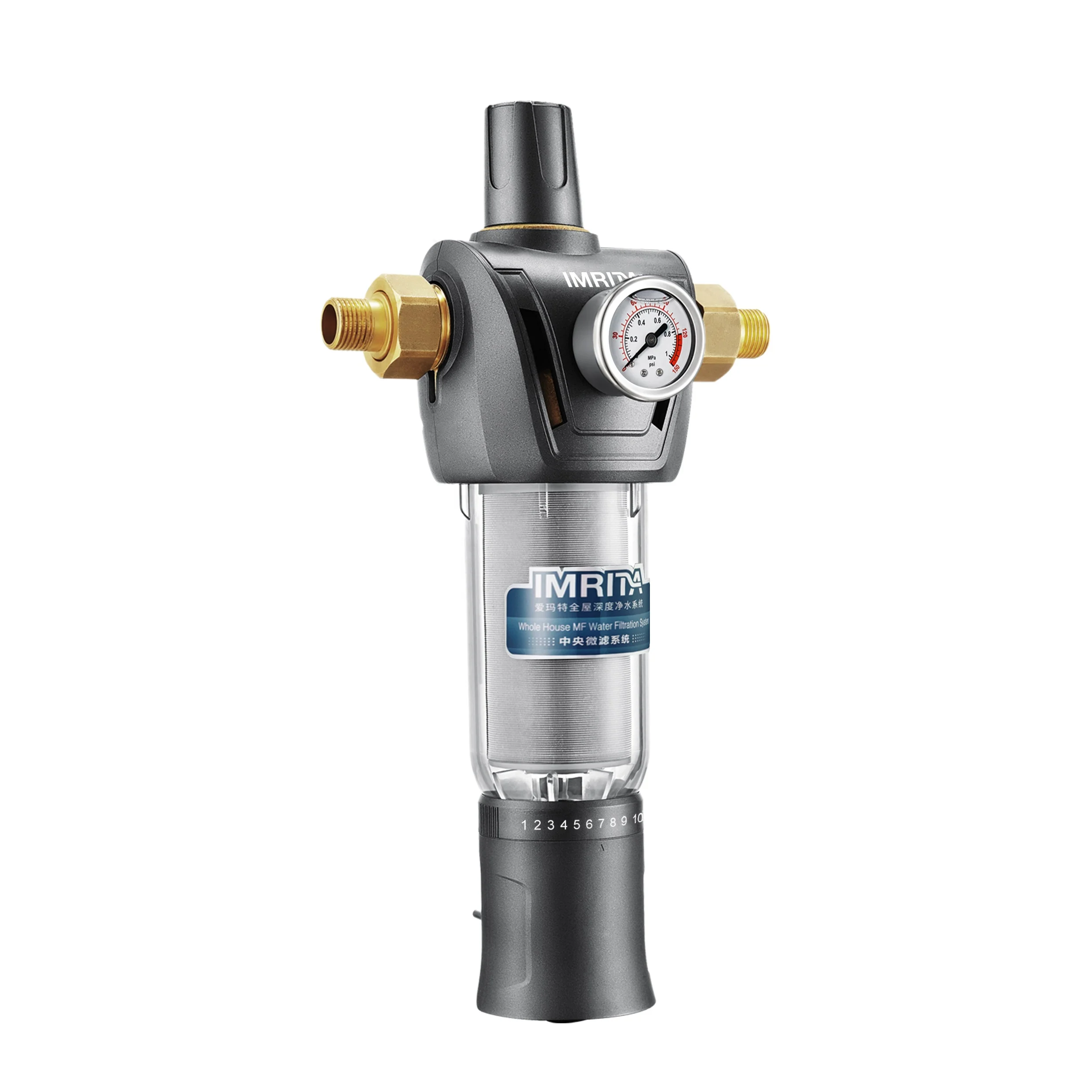 Pré-Filtro de Água IMRITA Aqua Pure 6000L/h com Malha Filtrante Lavável para Torneira - Filtro de Água para Casa