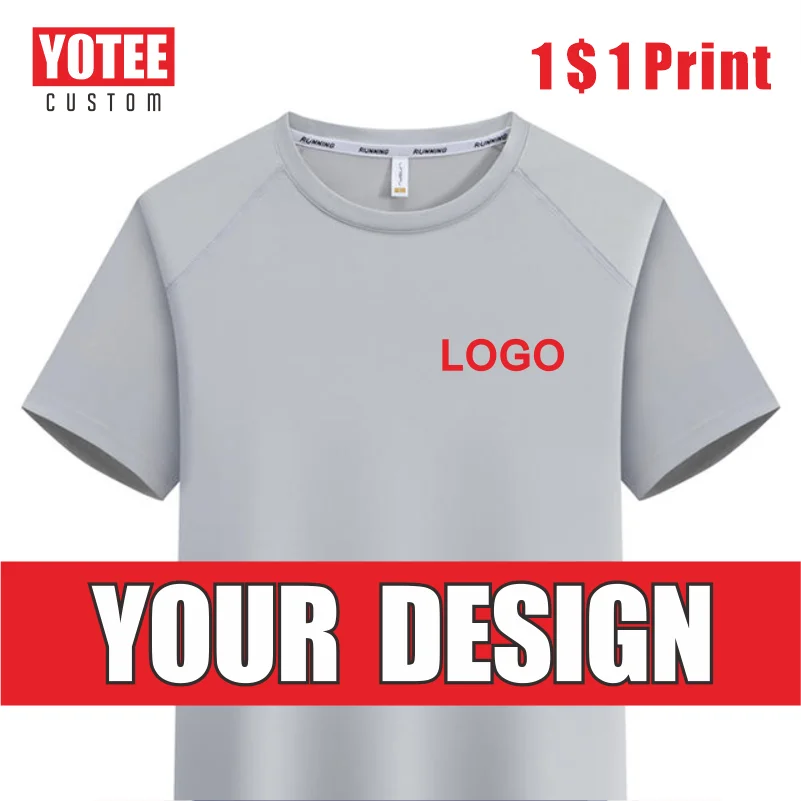 

Yotee-men's quick-drying T-shirt, customized printed logo, for outdoor sports, fitness, company group customization, summer