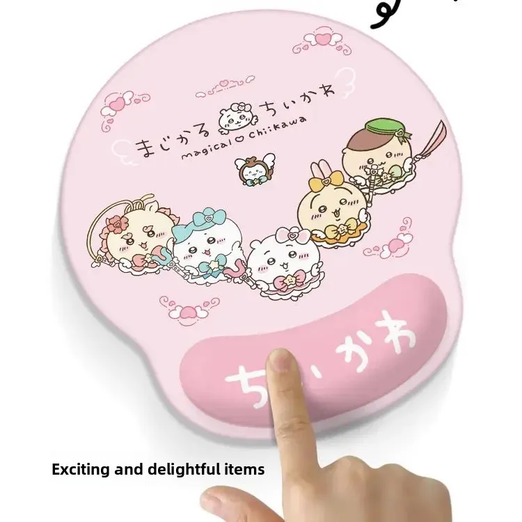 Anime Chiikawa Usagi Kawaii Ergonomic Wrist Rest Mouse Pad Non Slip Desk Mat Laptop Keyboard Support Office Set For Women Cute view 4