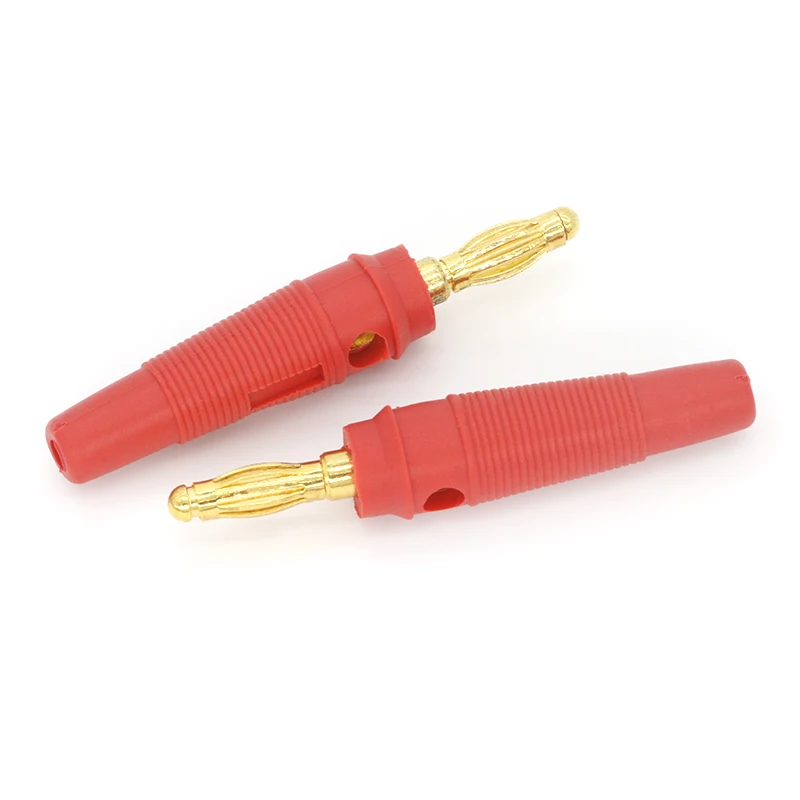 4pcs New 4mm Plugs pure copper Gold Plated Musical Speaker Cable Wire Pin Banana Plug Connectors