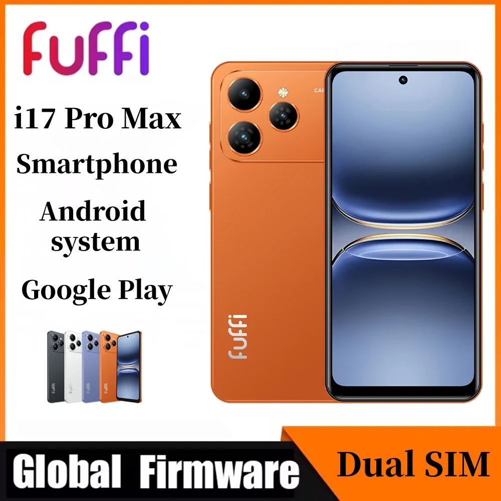 Smartphone FUFFI Global Vision I17 Pro Max Android 5800mAh 8GB RAM 512GB ROM Tela de 6.56 Polegadas 720x1612HD Câmera 24+48MP Rede 5G