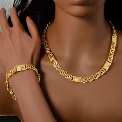 A Set of Women's Fashionable Jewelry Set Hip-Hop Punk Minimalist Copper Necklace Bracelet Jewelry Suitable for Daily Party Wear