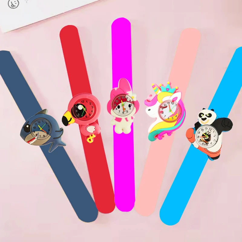 Cartoon Dinosaur Boys Watches Children Birthday Gift 3D Unicorn Girls Watches Kids Learning Time Toy Clock Baby Bracelet