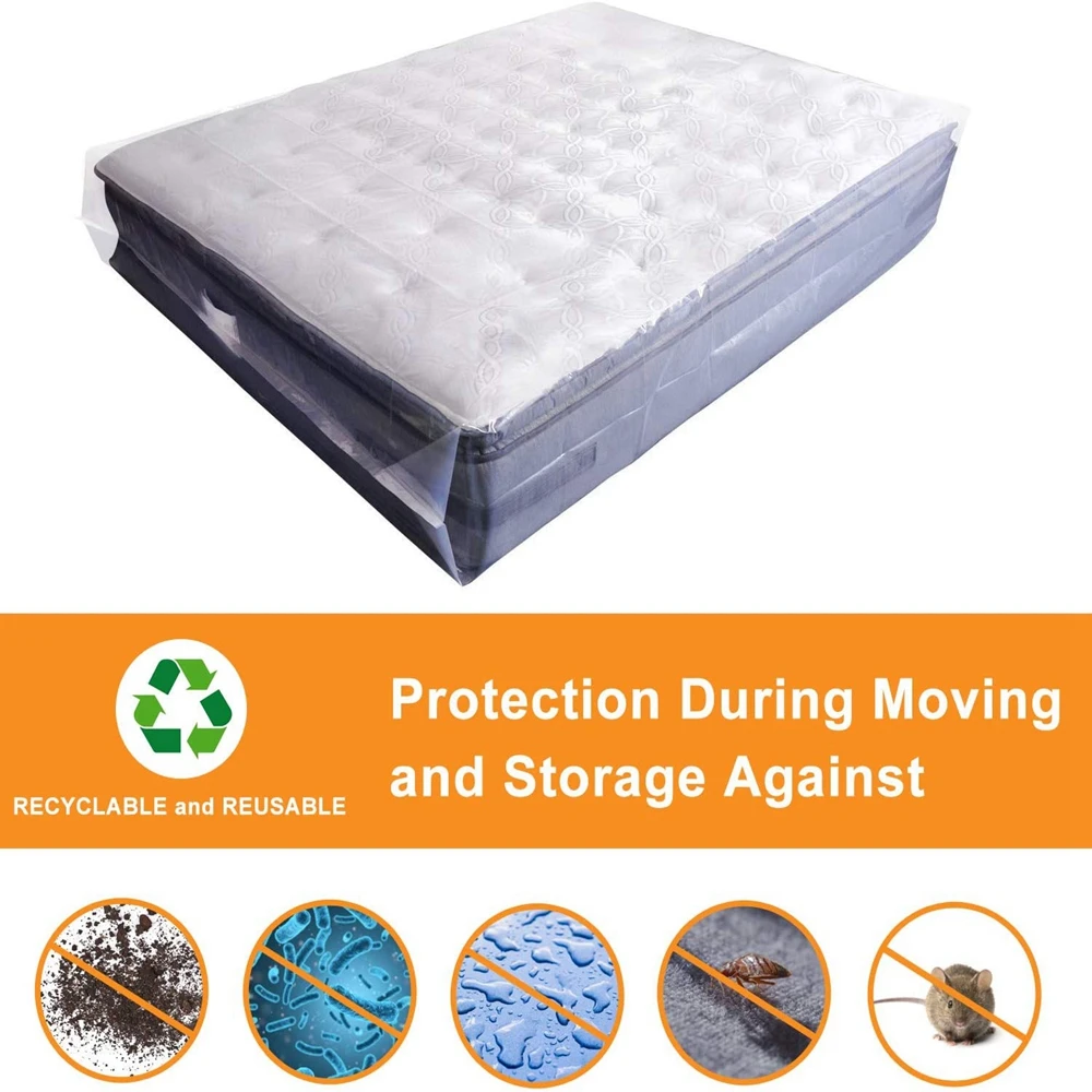 Universal Transparent for Bed Moving House Household Storage Mattress Protector Protective Case Dust Cover Mattress Cover