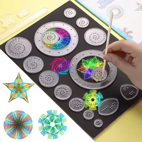 Funny Spirograph Drawing Toys Set Creative Gears Geometry Stencils Painting Template Art Crafts Kids Educational Students Gifts