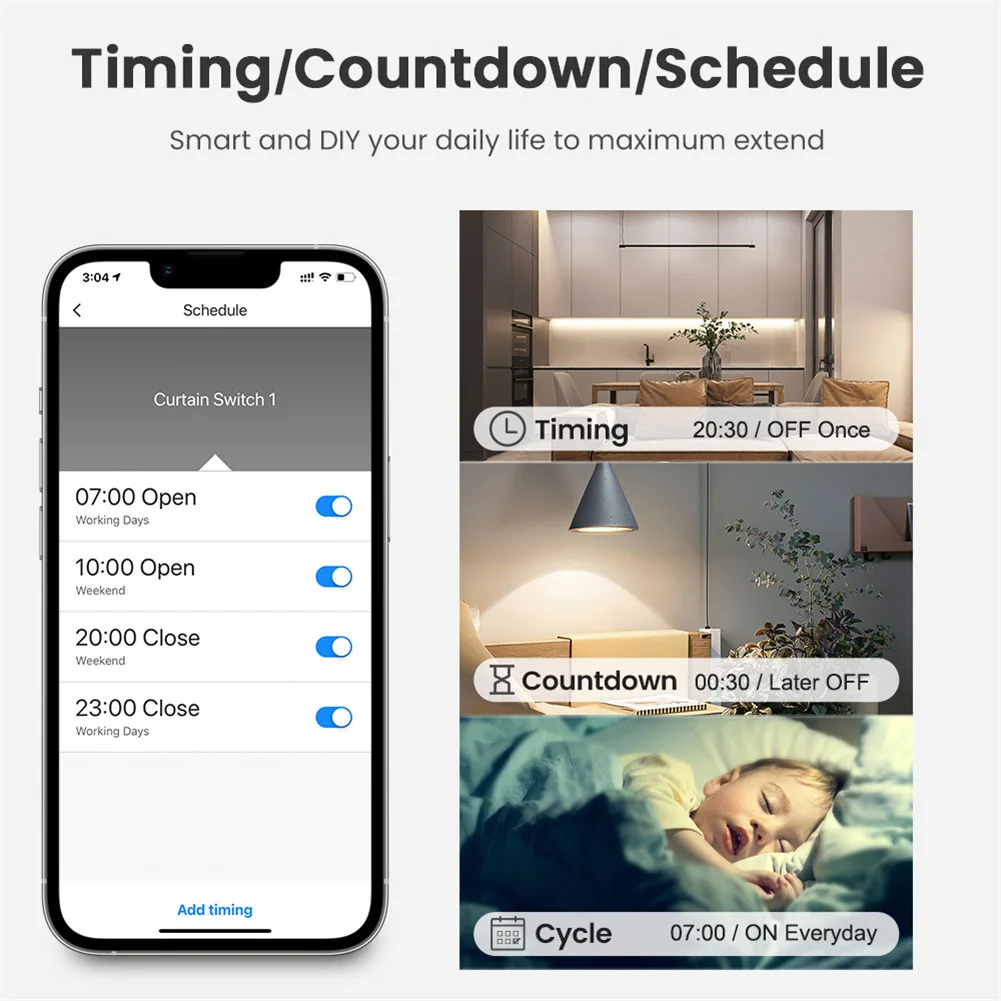 OUIO WiFi Tuya interruptor de cortina RF433 RF interruptor inteligente para persianas módulo de encendido/apagado Alexa Control de voz asistente de Google