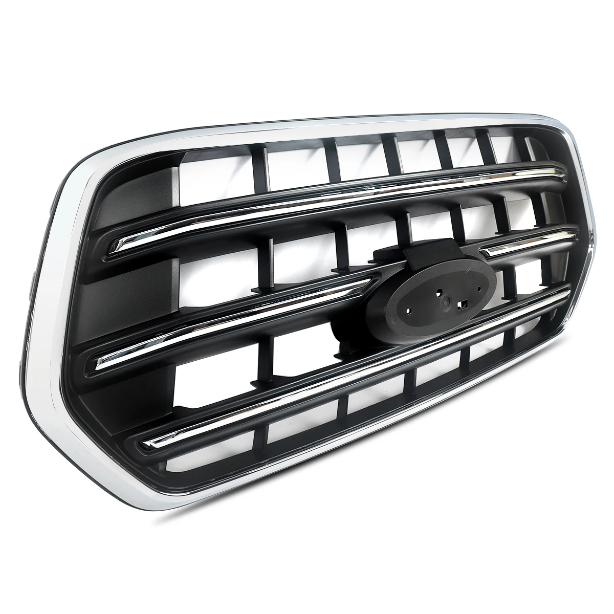 المصد الأمامي SAIQINGSP الشبكة العلوية مع محيطي Chome لسيارة Ford Transit T150 T250 T350 2020-2022 ملحقات السيارة من الكروم والأسود