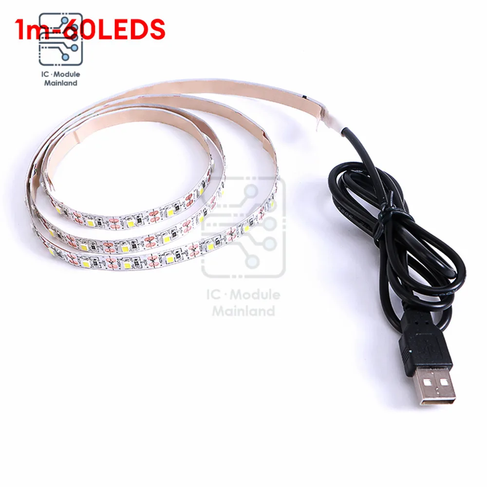 DC 5V USB LED Strip 2835 White Warm White LED Strip TV Background Strip Home Decoration Light 1.6M LED Strip Light