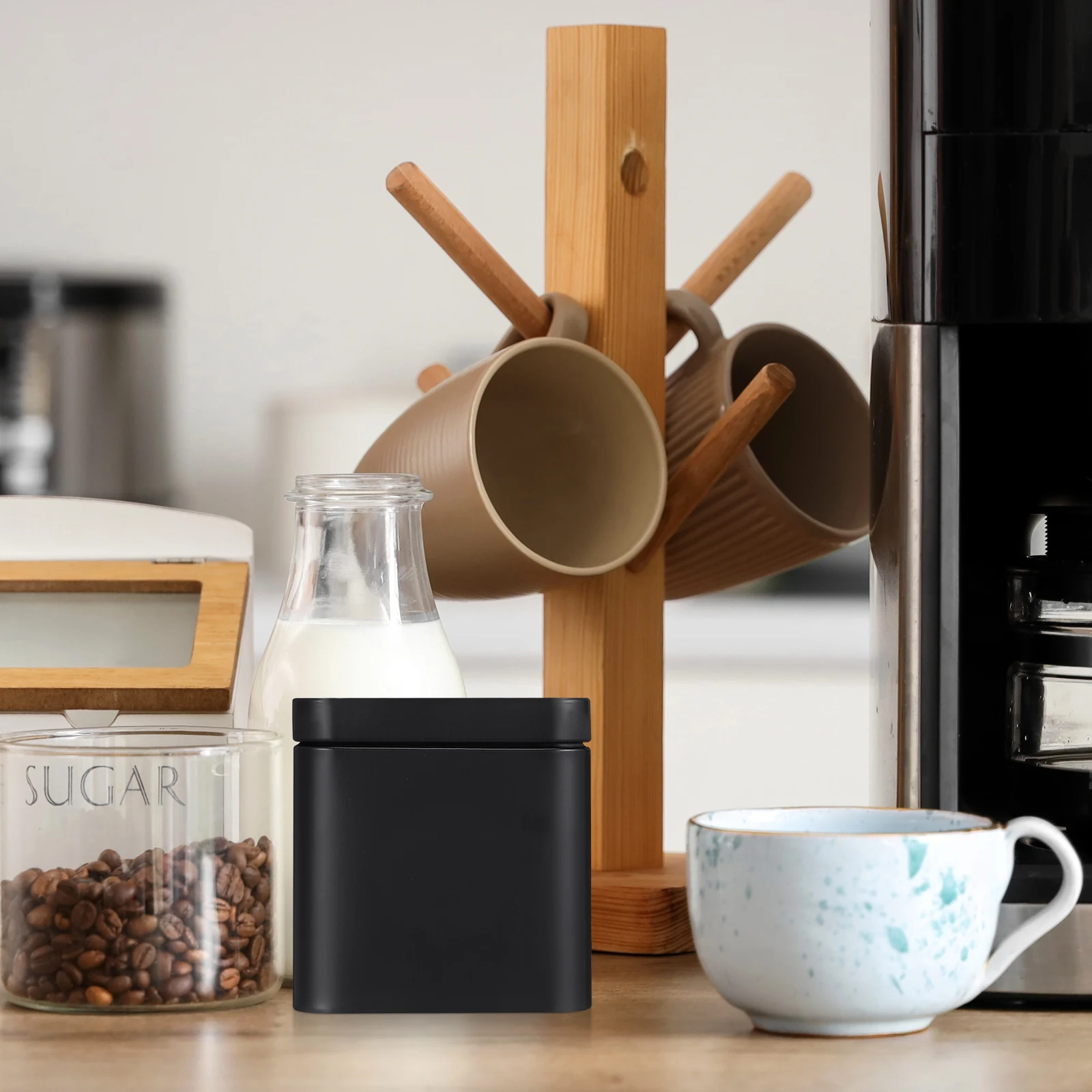 

Square Tin Box Portable Metal Storage Container Lid Tea Jewelry Candies Gift Black Small Tinplate Can Cookie Packaging Holder