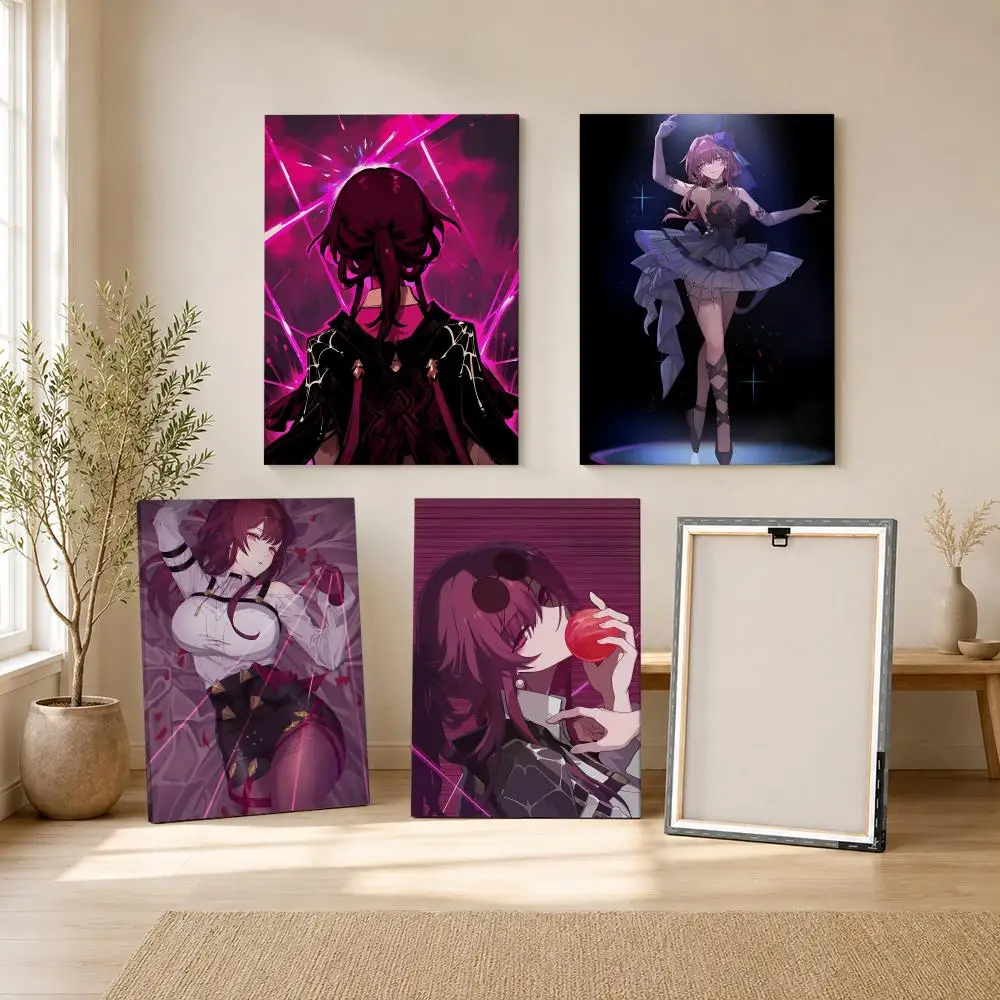 Kafka Honkai Star Rail Framed Wall Painting Ready to Hang Canvas Art Painting Poster for Living Room Bedroom Home Decor Decals