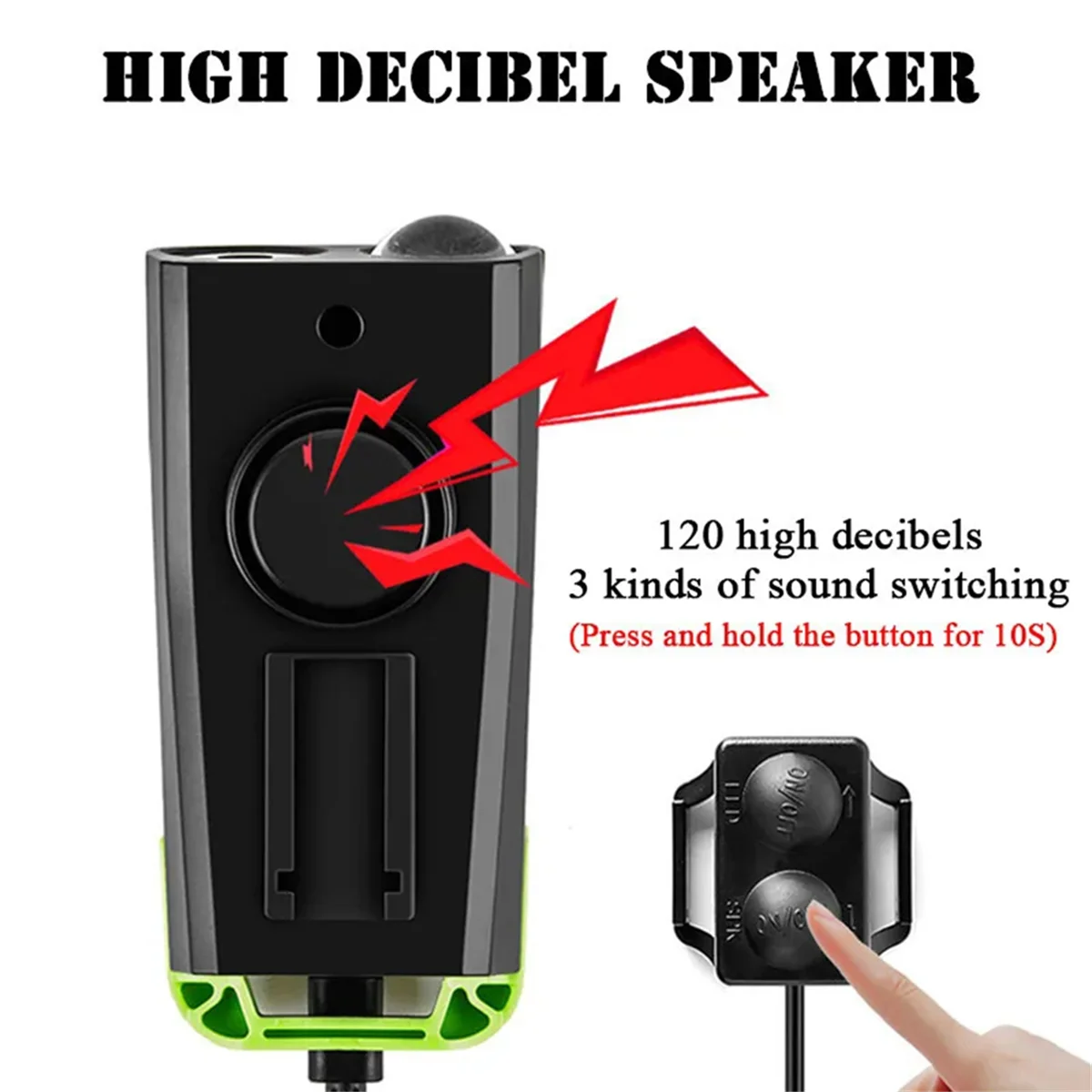 N18R 3 in 1 Lampada per bici da ciclismo Computer da bicicletta 120DB Campane per clacson per bici Torcia anteriore - Tachimetro per bici da strada Blu