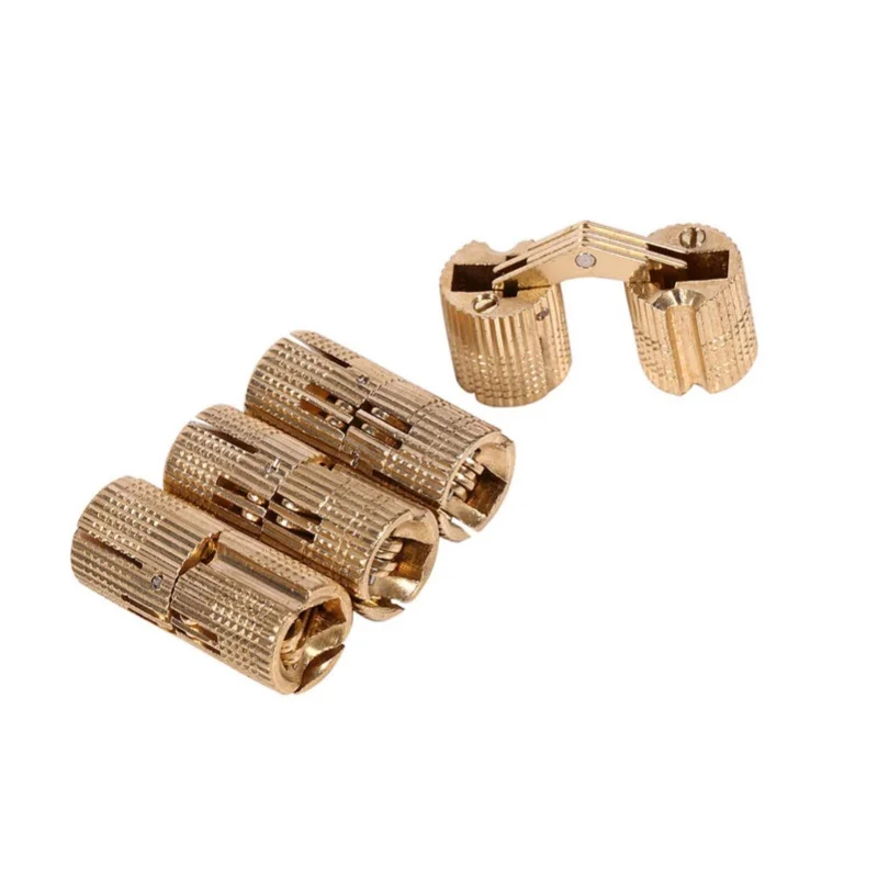 

4 шт./упак. Медные скрытые петли-бочонки для дверей шкафов и столешниц, для проектов DIY, 10 мм/12 мм/14 мм