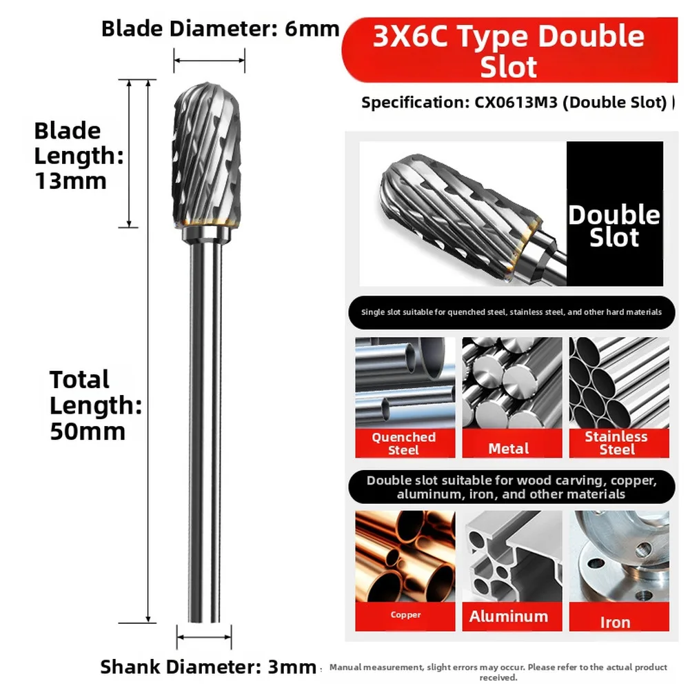10pcs Double-edged Rotary File Set Cutting Tools 3mm Shank Diameter For Woodworking Grinding Carvin Accessories