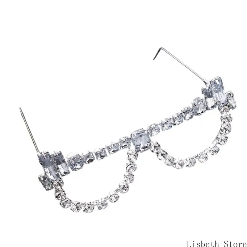 124A Kristallbrille ohne Linse, Strasssteine, Sonnenbrille, Glasrahmen für Damen und Herren