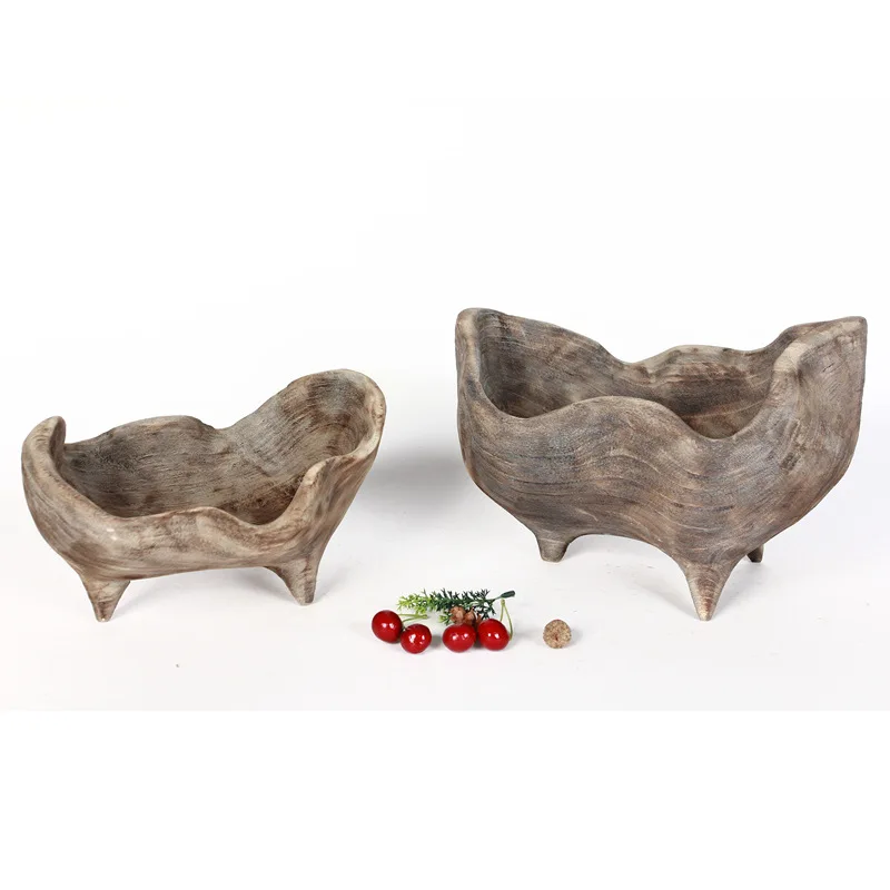 

Simple Trays Modern Wooden Coffee Table Fruit Tray Handmade Creative Design Trays Household Desktop Decorative Accessories