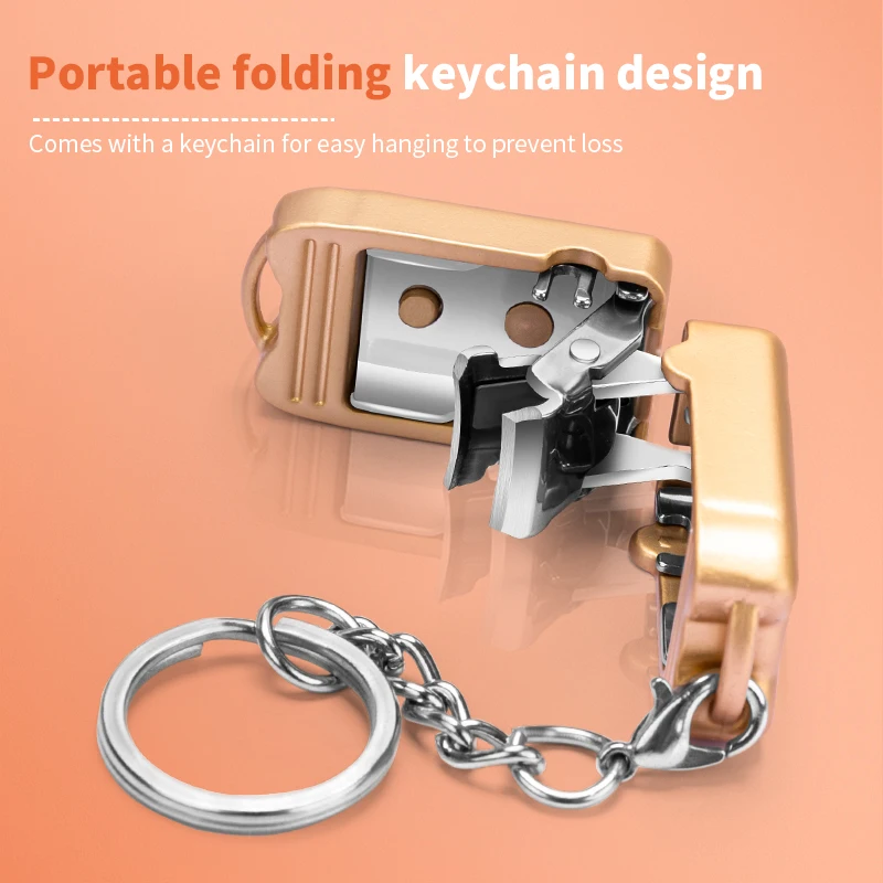 Cute Mini Cat Shaped Nail Clippers with Keychain, Portable Stainless Steel Nail Cutter for Travel