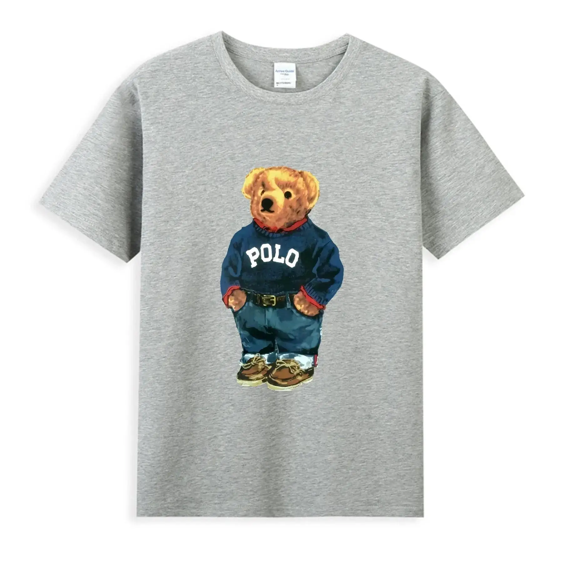 Camisetas increíbles para hombre, camiseta de oso Ralph, camiseta informal esencial de gran tamaño de la marca Lauren, camisetas negras para hombre, ropa de calle gráfica S-3XL