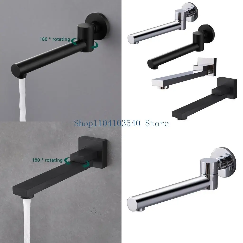 02DC Wall Mounted Faucet Spout Brass Faucet Accessory Bathroom Replace Tub Spout Chrome Finish Basin Faucet Round/Square