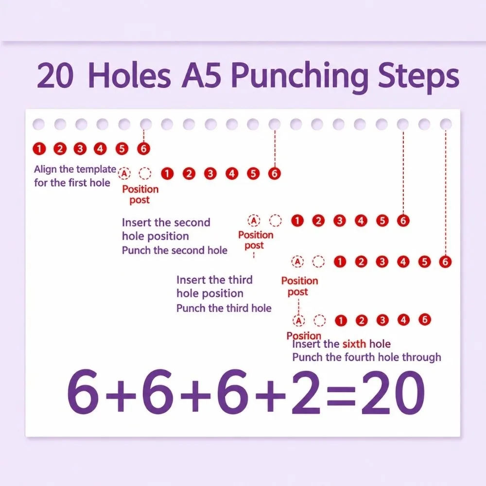 Multi Holes Mini Hole Puncher Light Weight Portable Hole Punch Machine Handheld Small Size Book Binding Tool DIY Craft Project