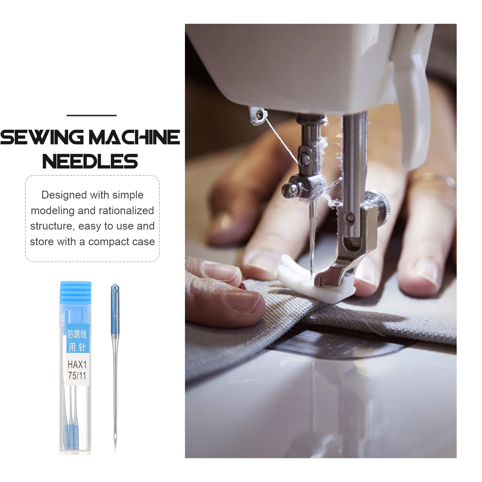 

10Sets Sewing Machine Needles Practical Metal Flat Durable Needles for Household Embroidery Sewing Tools Household Needle