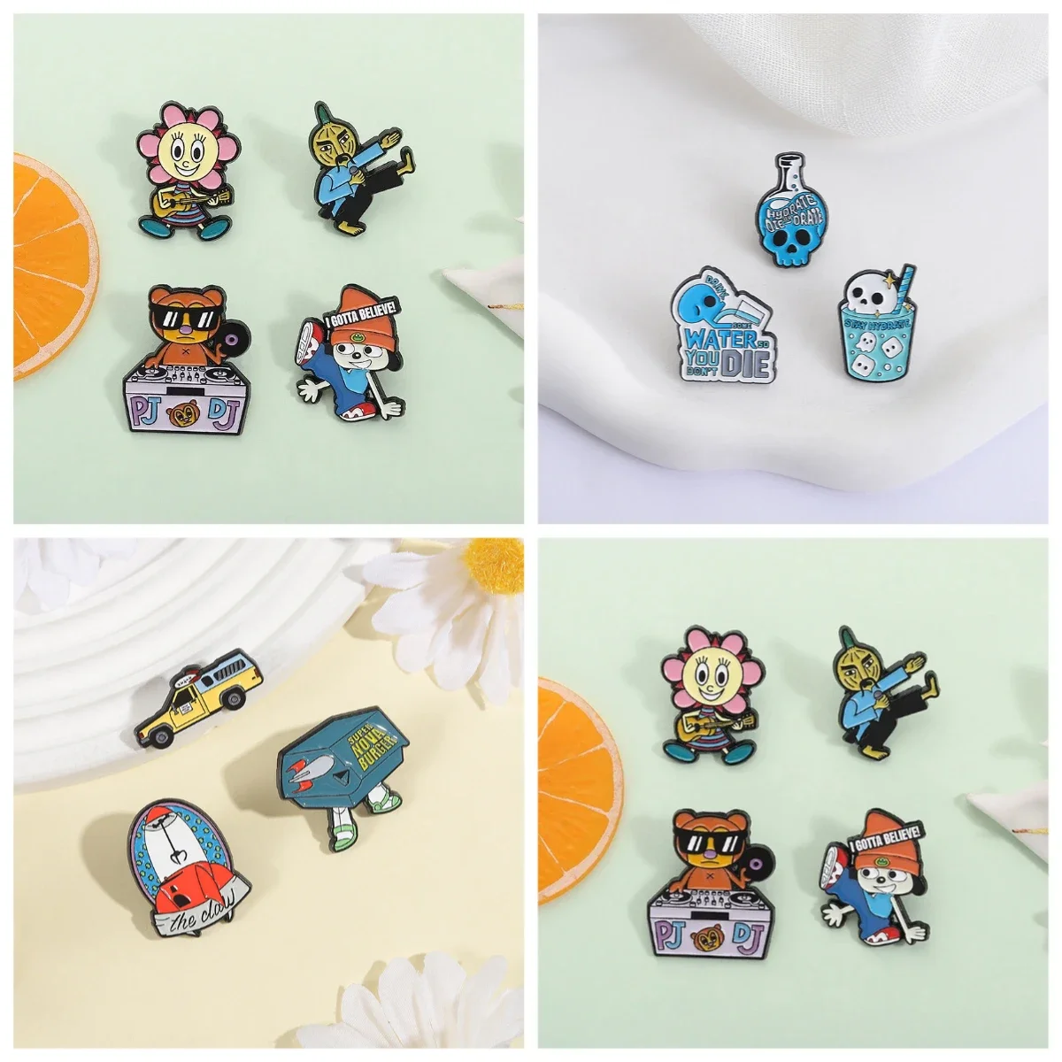 Pin Creative Cartoon Lapel Pins Bear Play Guitar Animated Character Brooch Metal Badge Student Bag Clothing Accessories Pendant