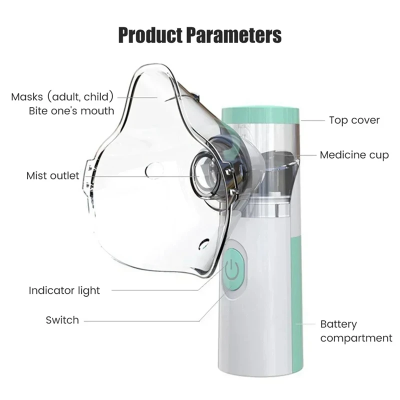 Portable Nebulizer Ultrasound  Silent Atomizer Nebuliser Inhaler Humidificador