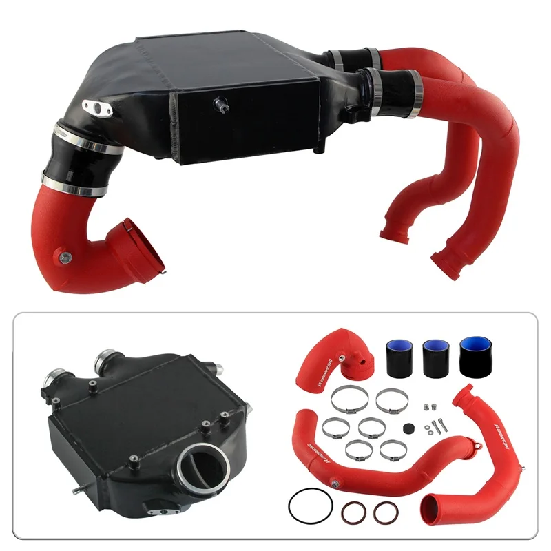 

Red/Black/Blue Top Mount Intercooler+2.25'' Upgrade Charge Pipes Kit Performance For BMW M2 F80 M4 F82 F83 S55 15-20 Aluminum