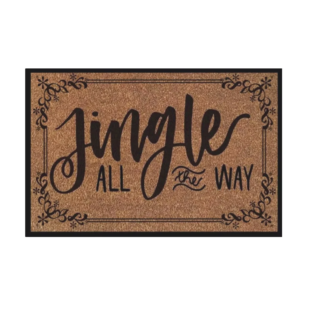 Christmas Jingle All The Way Doormat, Funny Door Mats For Entrance Floor Rubber Anti Slip, Outdoor Entryway Rug