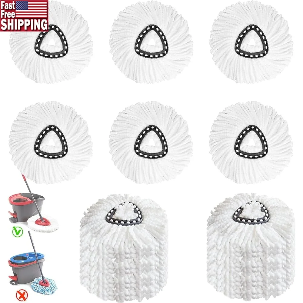 

12 Pack Microfiber Spin Mop Replacement Heads 360 Degree Easy Wring Mop Refill Machine Washable Wet Dry Use Compatible