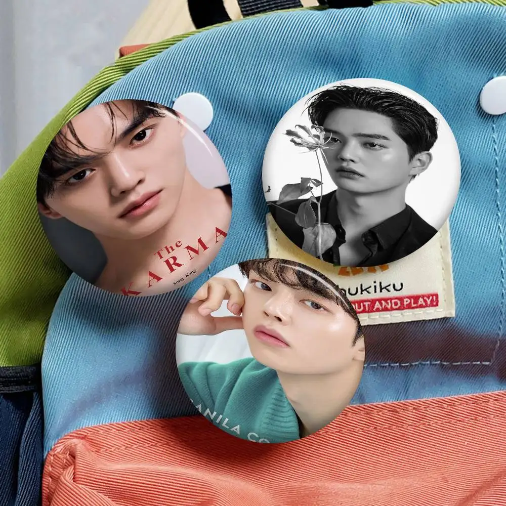 Korea Actor S-Song K-Kang Soft Button Pin Bright Printed Icon Gift For Friends Badge Collar Brooch Lapel Pin Metal