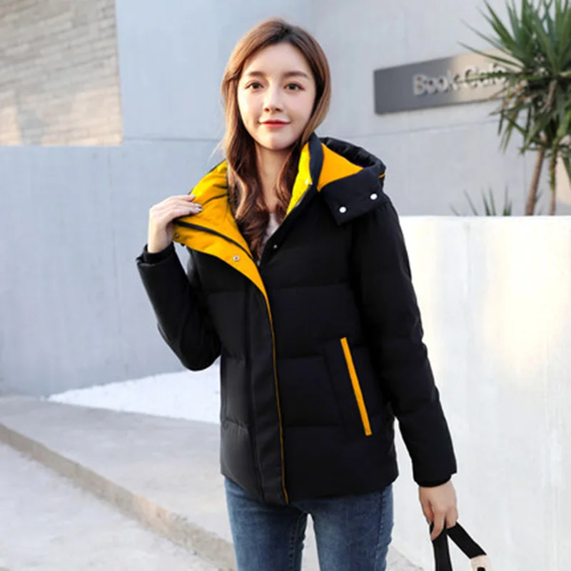 Winter jacket jacket women\'s ultra light down cotton jacket duck down cotton jacket long sleeve warm jacket Parker women\'s light