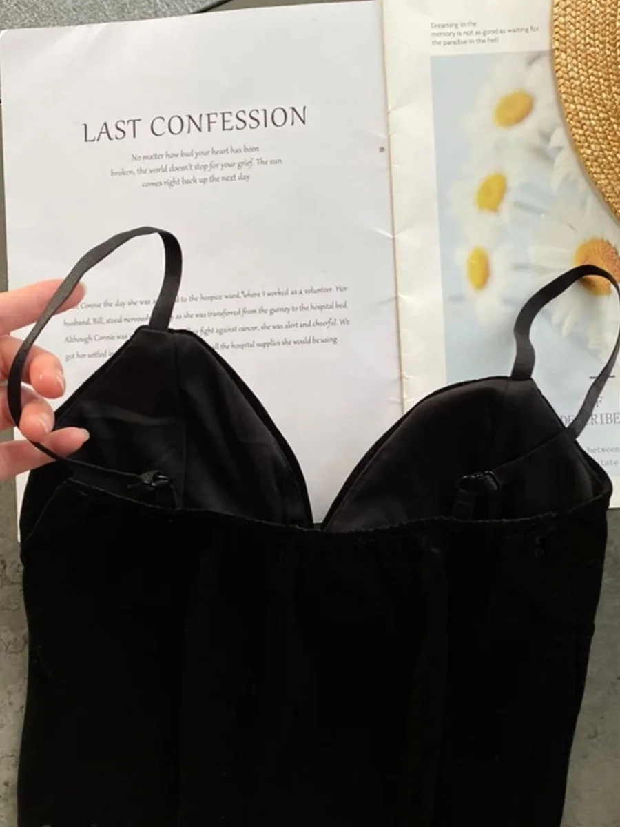 여성용 브이넥 프린트 마이크로 엘라스틱 민소매 조끼 스트리트 스타일 복합 소재 슬림핏 여름 신상 폴리에스터 섬유