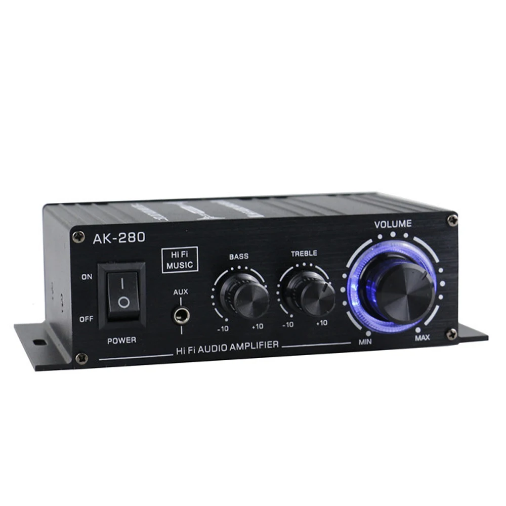 Woopker Sound Amplifier Channel 2.0 HIFI Bluetooth Amp Home Digital Audio 12V3A AK380 AK370 AK280 AK270 AK170 for Car Bass Trebl