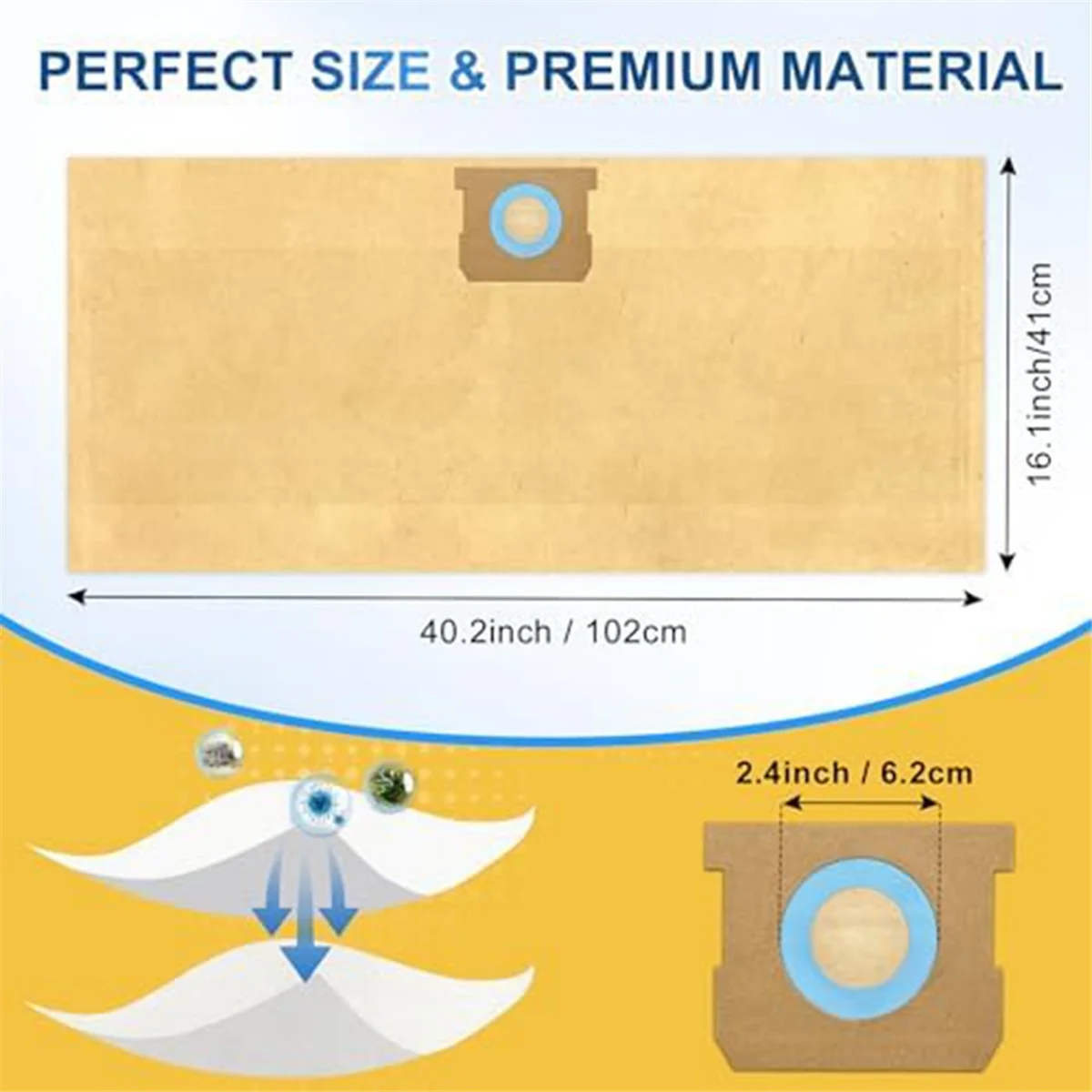 Bolsa de vacío N98R DXVA19-4102 para aspiradora húmeda/seca Dewalt de 12-16 galones, bolsa de filtro de polvo desechable, DXV12P DXV14P DXV16P DXV16PA