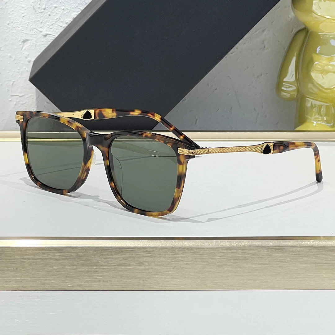 نظارات شمسية رمادية كاجوال مربعة الشكل مصنوعة من ألياف الأسيتات الألمانية المصممة خصيصًا للنساء لقضاء العطلات نظارات سوداء للرجال أثناء القيادة