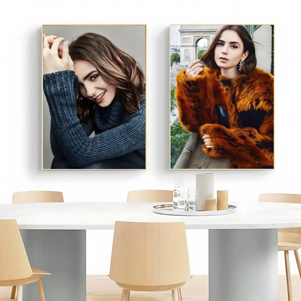 Elegant Actress L-Lily Collins Poster Wall Art Print Decorative Mural Home Decor Gift Unframed