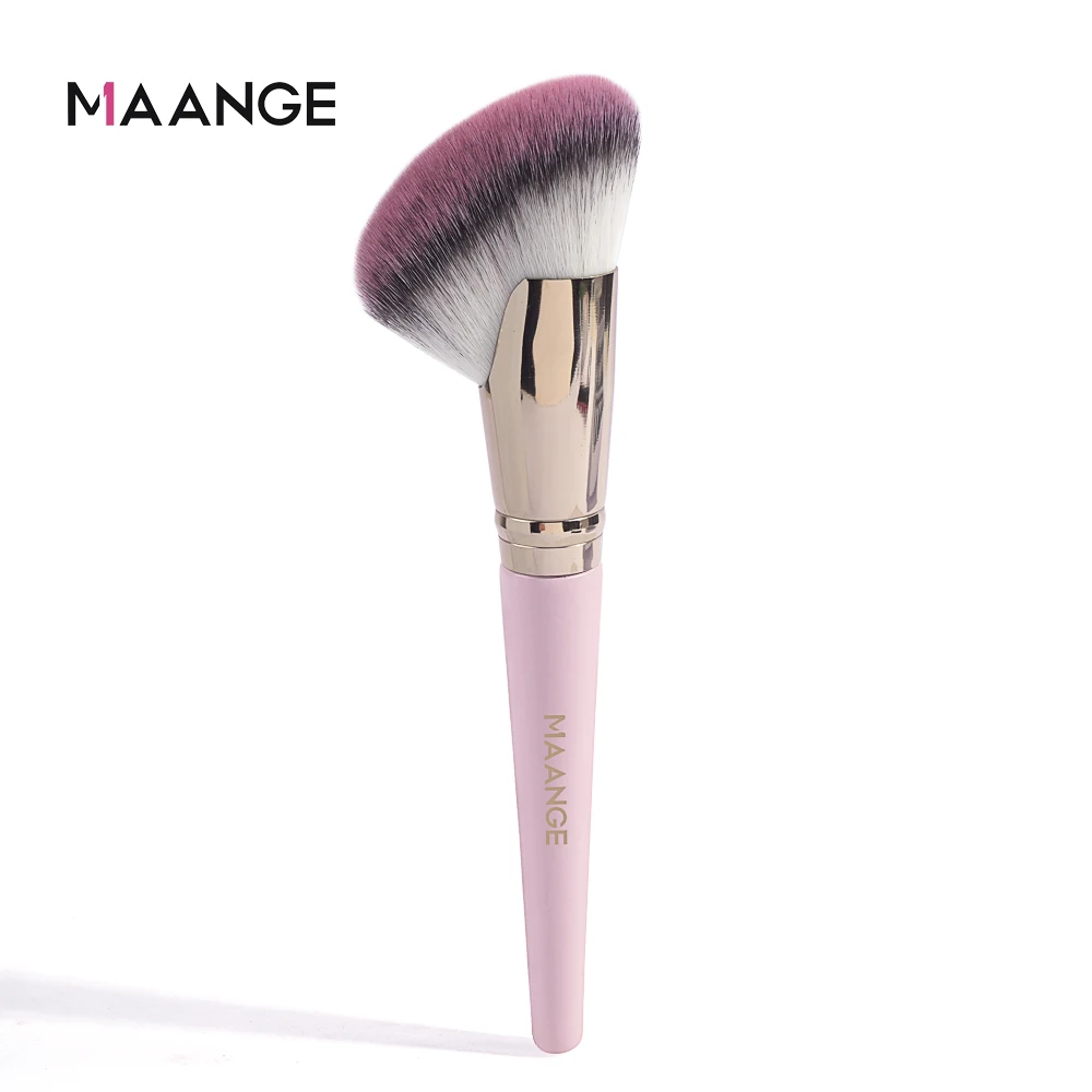 MAANGE アングルドメイクアップブラシ プレミアムデンスブラッシュブロンザーコンターブラシ クリームやパウダーの顔の輪郭を強調するのに最適