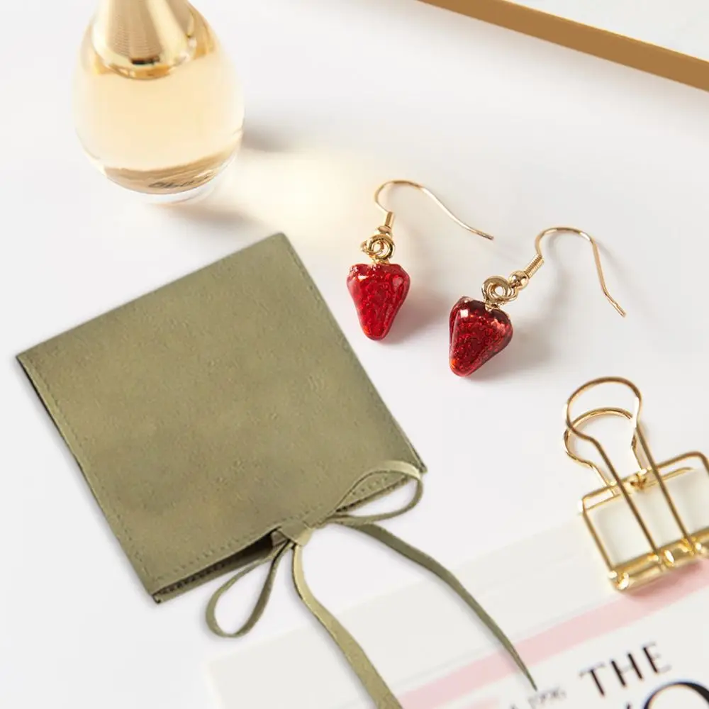 With Ribbon Jewellery Bag Product Package Solid color Presents Gift Bag Bundle Pocket Wedding Gift Bag