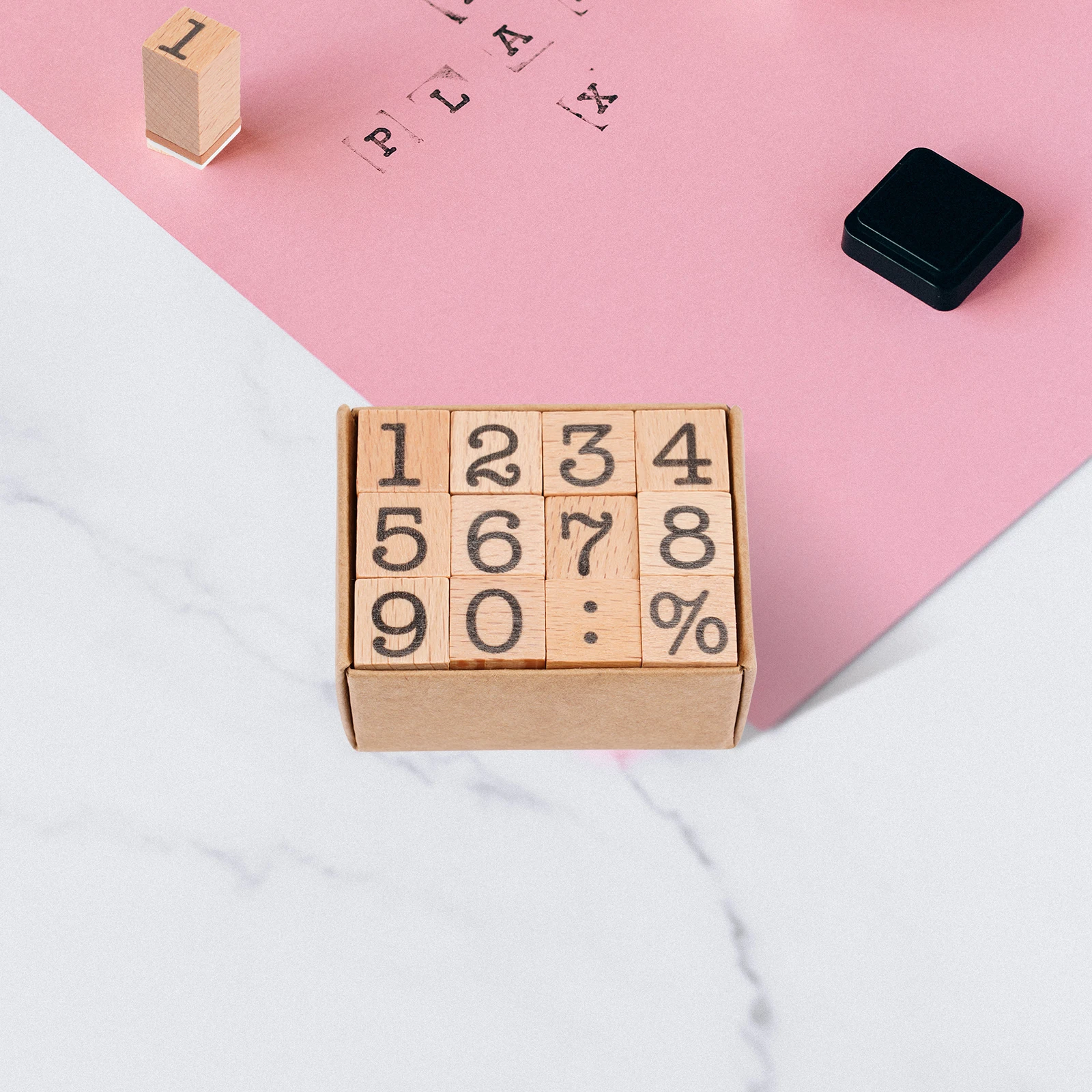 

Wooden Number Stamps Set for DIY Scrapbooking Postcard Decoration Journaling Craft Tools Vintage Rubber Stamping