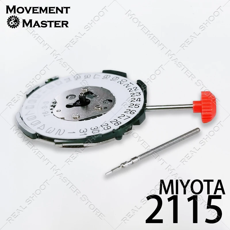 إكسسوارات الساعة 2115 حركة كوارتز مع عرض التاريخ عند الساعة 3 قطع غيار جذع قابلة للتعديل وإصلاح البطارية